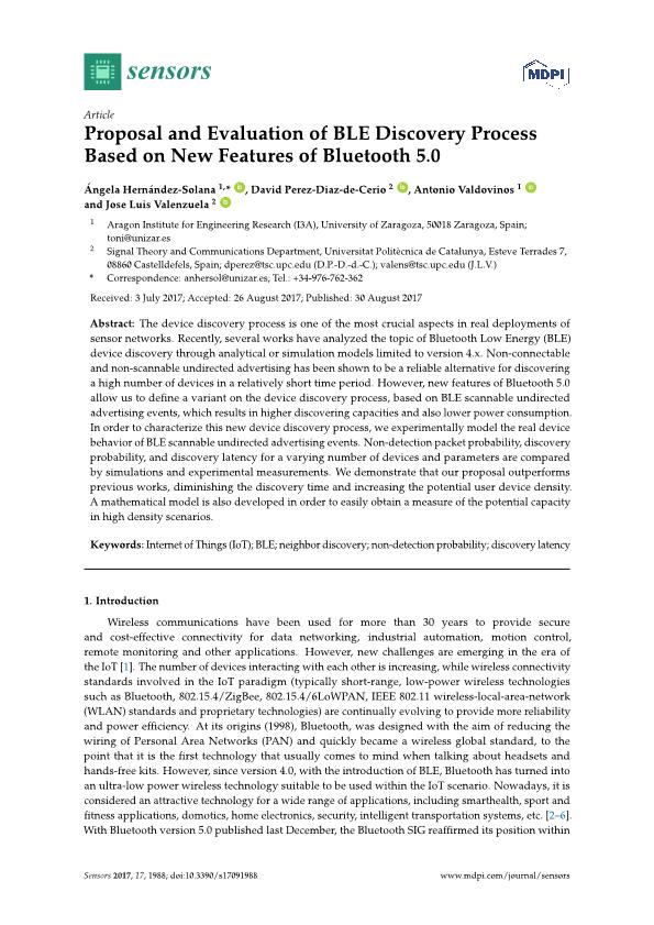 Proposal and evaluation of BLE discovery process based on new features of bluetooth 5.0