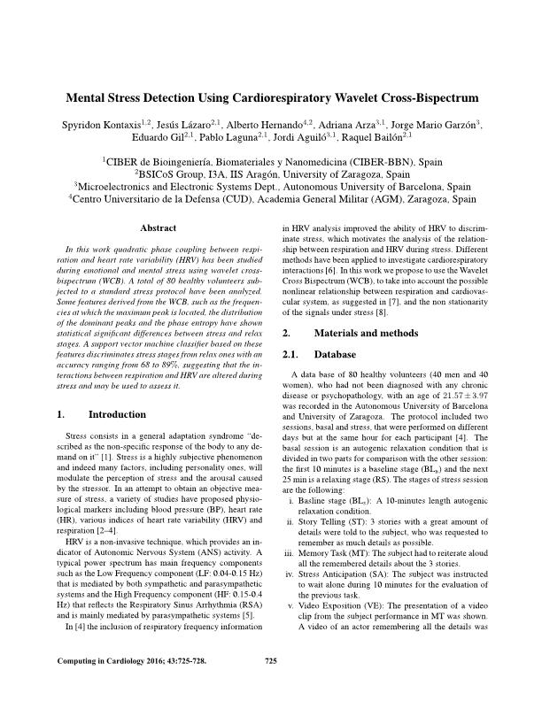 Mental stress detection using cardiorespiratory wavelet cross-bispectrum