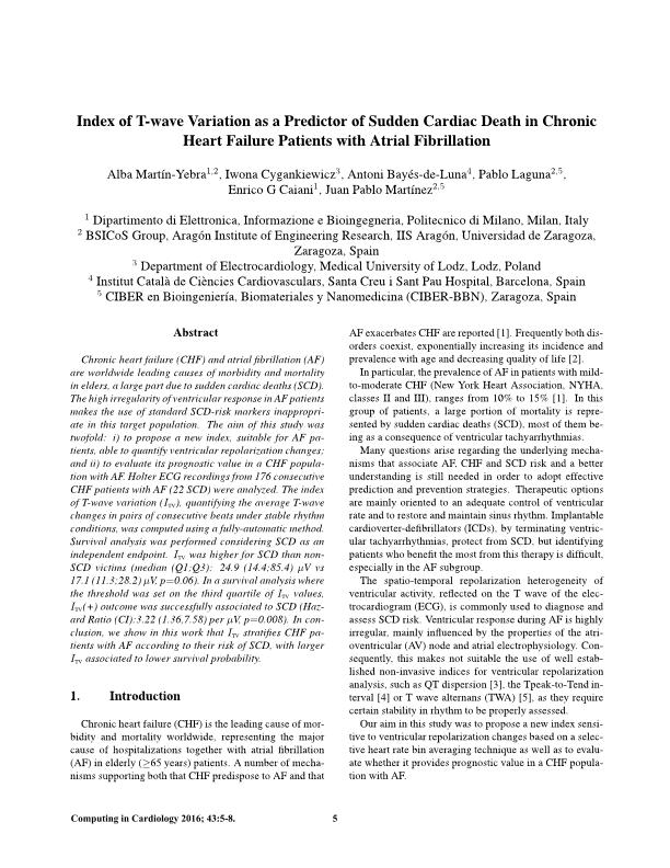 Index of T-wave variation as a predictor of sudden cardiac death in chronic heart failure patients with atrial fibrillation