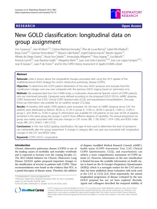 New GOLD classification: Longitudinal data on group assignment