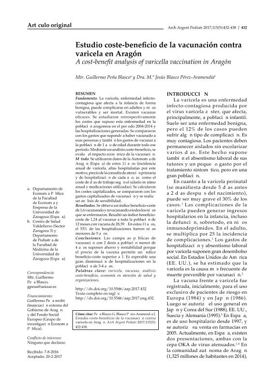 Estudio coste-beneficio de la vacunación contra varicela en Aragón [A cost-benefit analysis of varicella vaccination in Aragon]