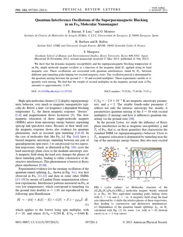 Quantum interference oscillations of the superparamagnetic blocking in an Fe8 molecular nanomagnet