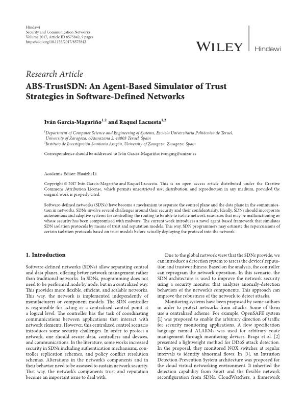 ABS-TrustSDN: An agent-based simulator of trust strategies in software-defined networks