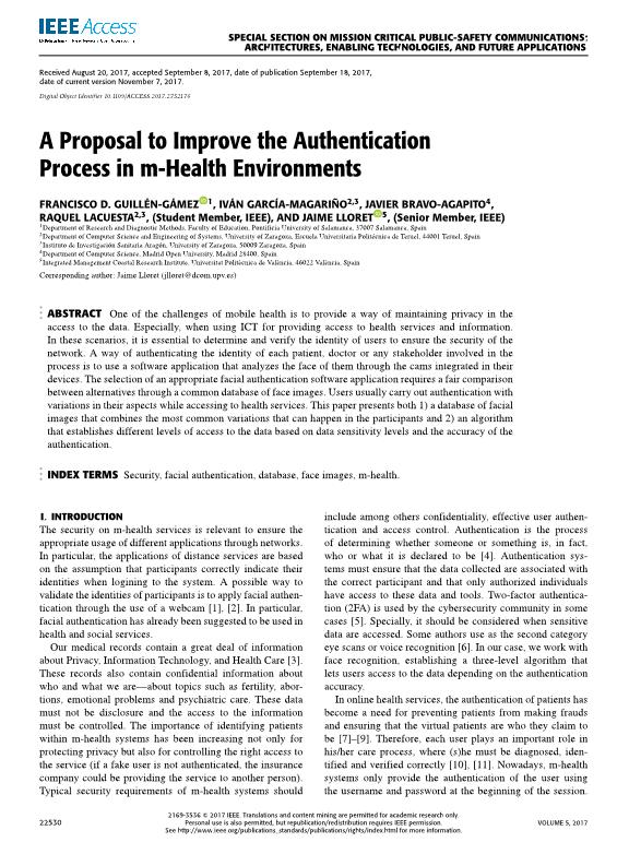 A proposal to improve the authentication process in m-health environments