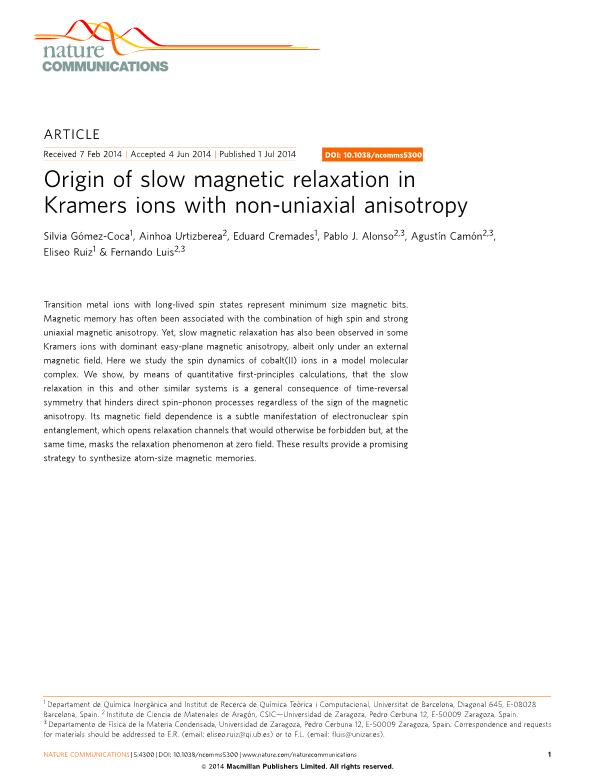 Origin of slow magnetic relaxation in Kramers ions with non-uniaxial anisotropy