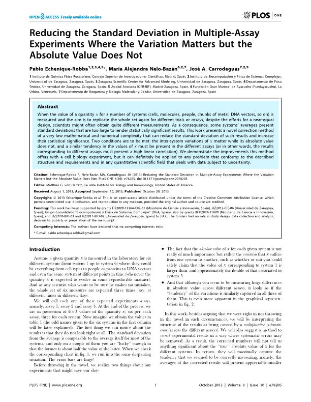 Reducing the standard deviation in multiple-assay experiments where the variation matters but the absolute value does not