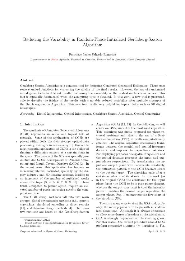 Reducing the variability in random-phase initialized Gerchberg-Saxton Algorithm
