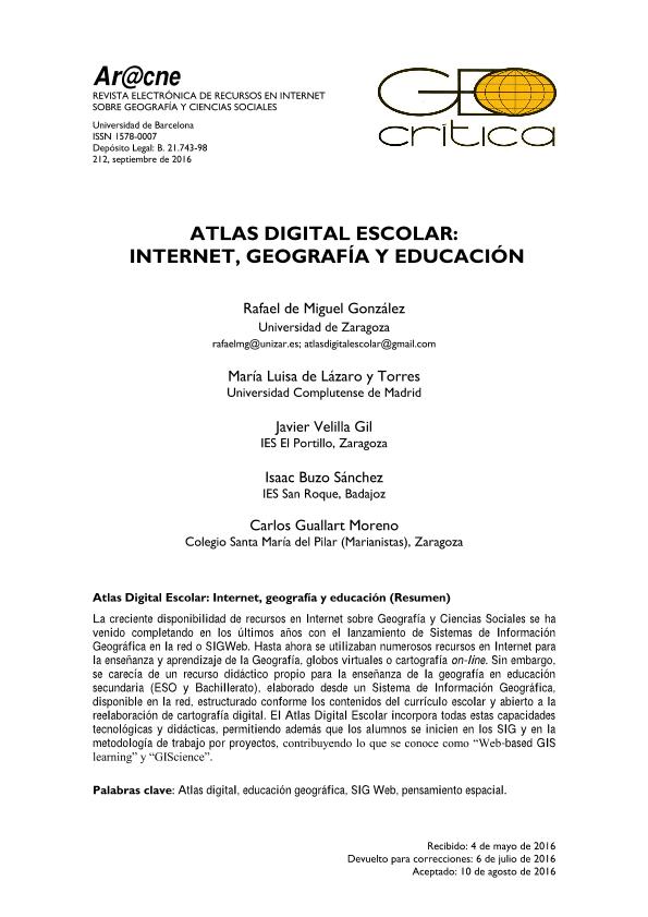 Atlas digital escolar: internet, geografía y educación.