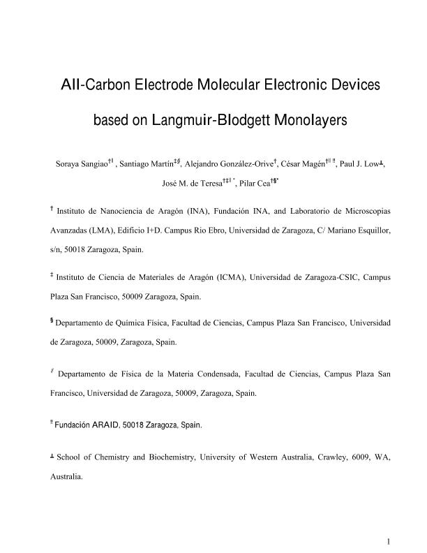 All-Carbon Electrode Molecular Electronic Devices Based on Langmuir–Blodgett Monolayers