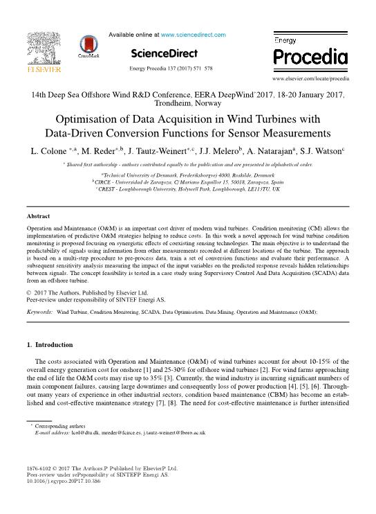 Optimisation of data acquisition in wind turbines with data-driven conversion functions for sensor measurements