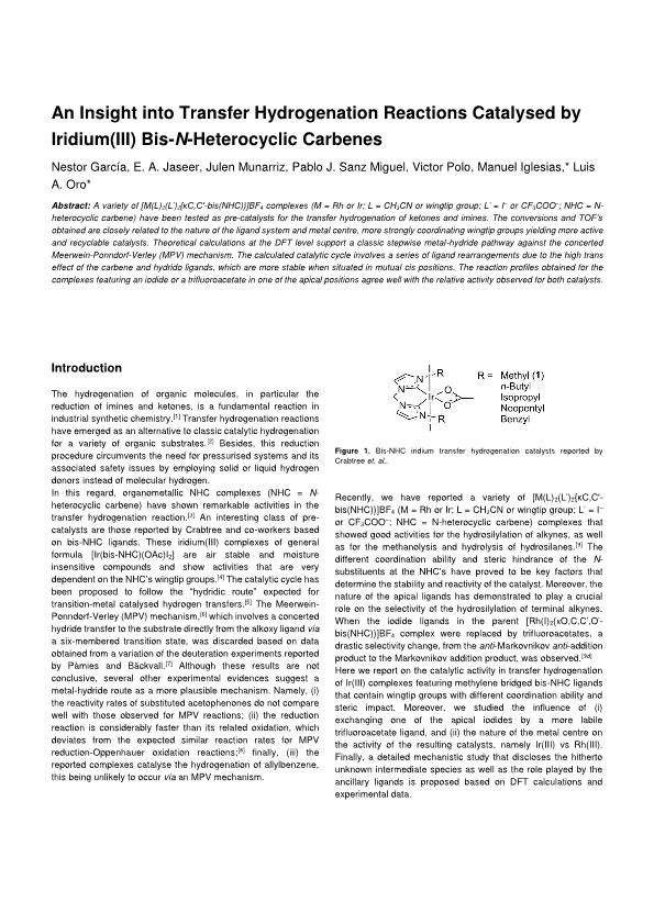 Iridium(III) Complexes Bearing Chelating Bis-NHC Ligands and Their Application in the Catalytic Reduction of Imines