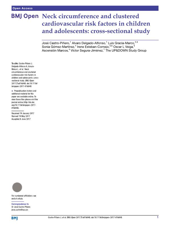 Neck circumference and clustered cardiovascular risk factors in children and adolescents: Cross-sectional study