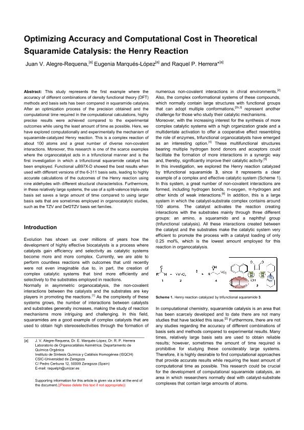 Optimizing Accuracy and Computational Cost in Theoretical Squaramide Catalysis: the Henry Reaction