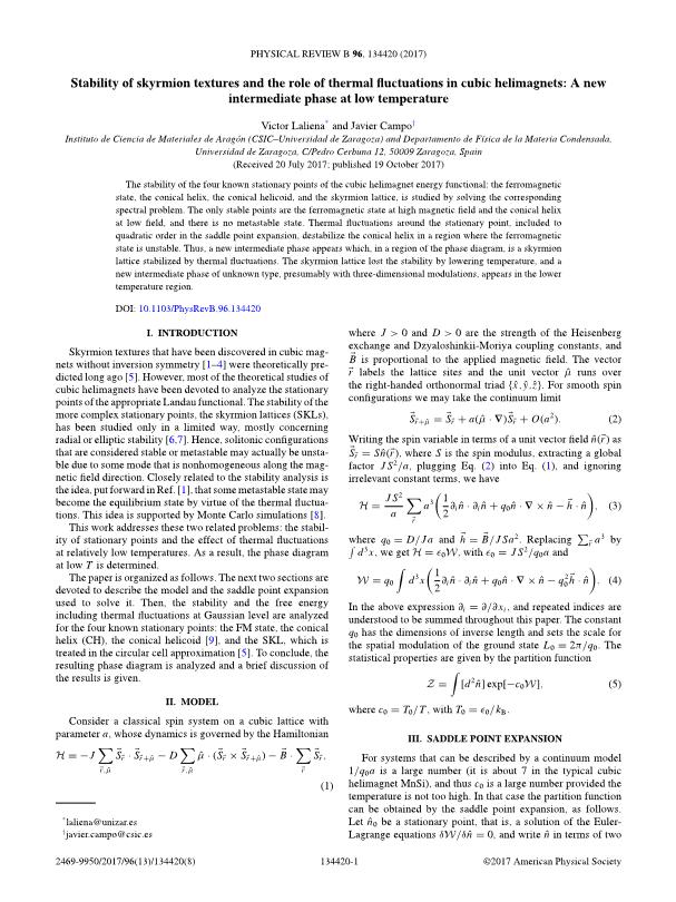 Stability of skyrmion textures and the role of thermal fluctuations in cubic helimagnets:  A new intermediate phase at low temperature