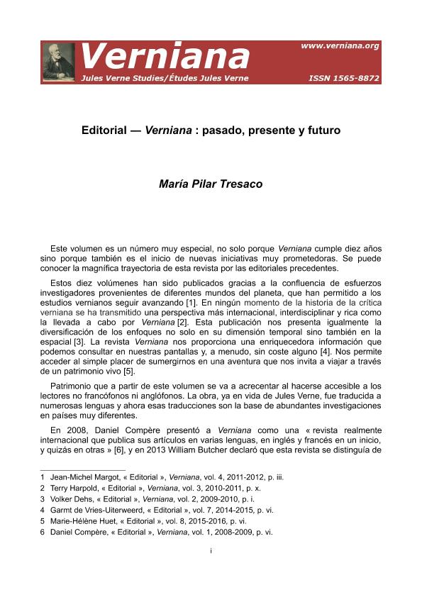 Verniana: pasado, presente y futuro - Verniana: passé, présent et avenir - Verniana: past, present and future
