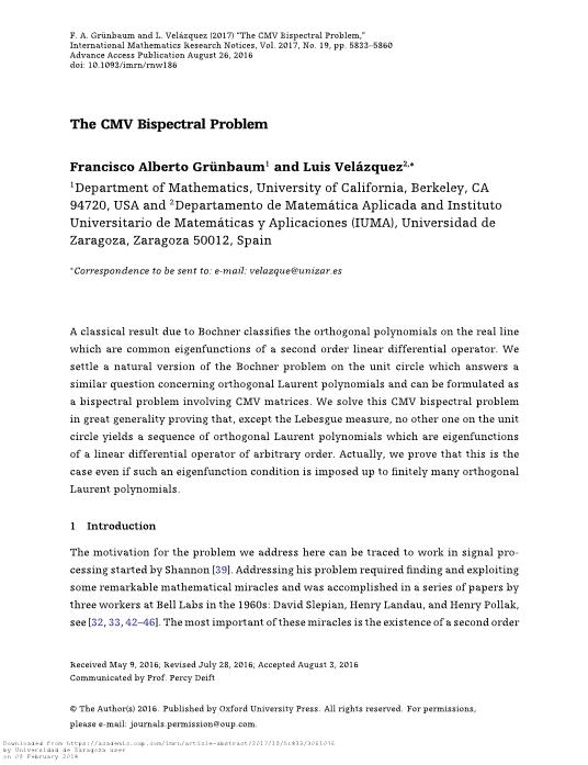 The CMV bispectral problem