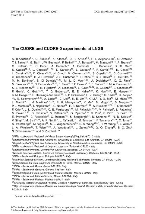 The CUORE and CUORE-0 experiments at LNGS