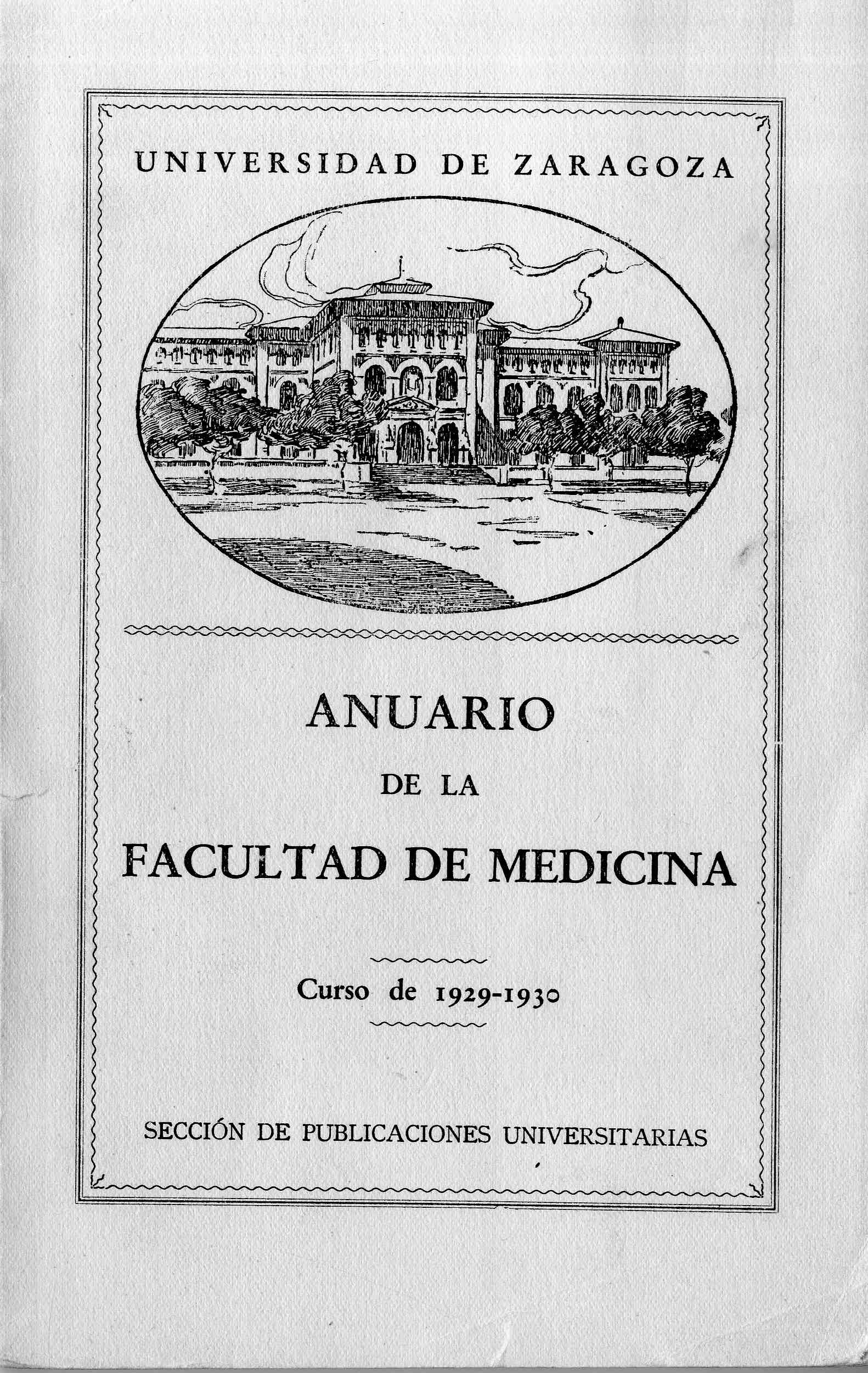 Anuario de la Facultad de Medicina. Universidad de Zaragoza,  (19291930)
