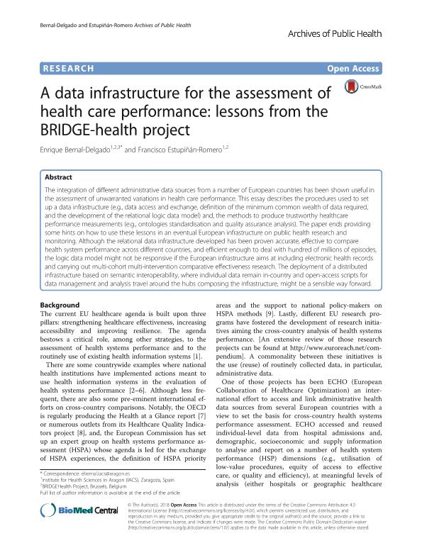 A data infrastructure for the assessment of health care performance: Lessons from the BRIDGE-health project