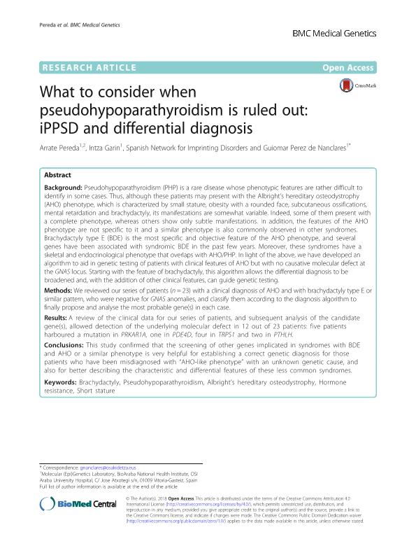 What to consider when pseudohypoparathyroidism is ruled out: IPPSD and differential diagnosis