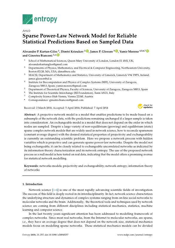 Sparse power-law network model for reliable statistical predictions based on sampled data