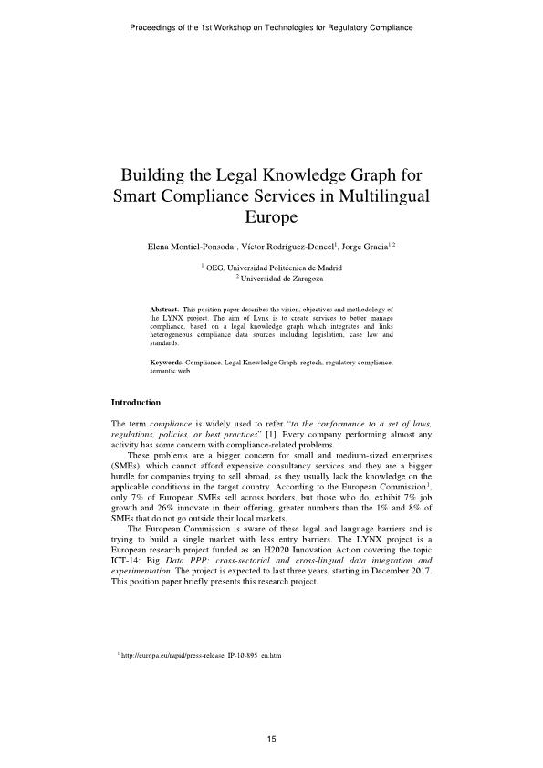 Building the legal knowledge graph for smart compliance services in multilingual Europe