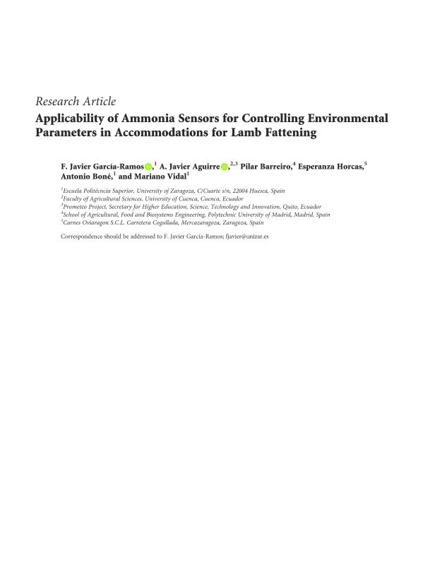 Applicability of Ammonia Sensors for Controlling Environmental Parameters in Accommodations for Lamb Fattening