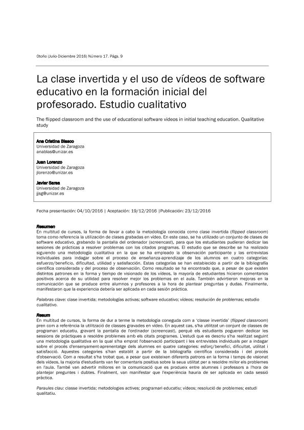 La clase invertida y el uso de vídeos de software educativo en la formación inicial del profesorado. Estudio cualitativo