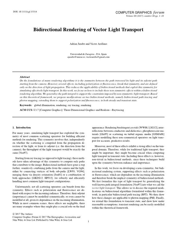 Bidirectional Rendering of Vector Light Transport