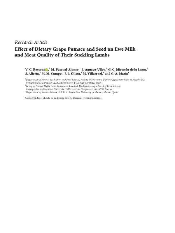 Effect of Dietary Grape Pomace and Seed on Ewe Milk and Meat Quality of Their Suckling Lambs