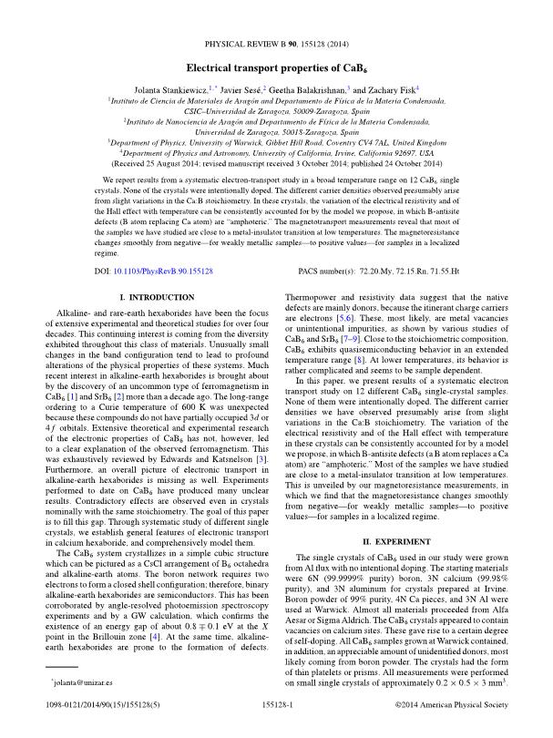 Electrical transport properties of CaB6