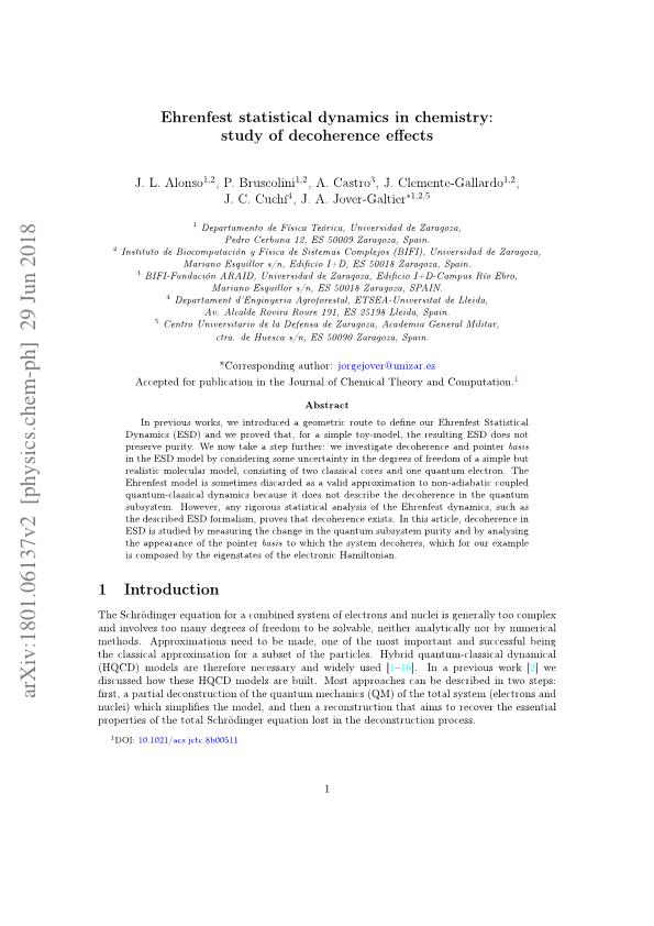 Ehrenfest Statistical Dynamics in Chemistry: Study of Decoherence Effects