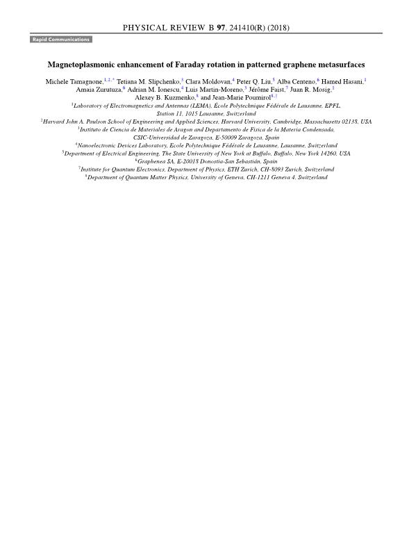 Magnetoplasmonic enhancement of Faraday rotation in patterned graphene metasurfaces