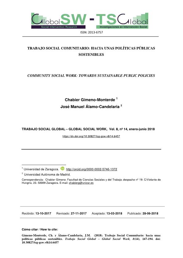 Trabajo Social Comunitario: hacia unas políticas públicas sostenibles