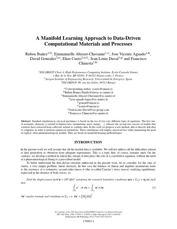 A manifold learning approach to data-driven computational materials and processes