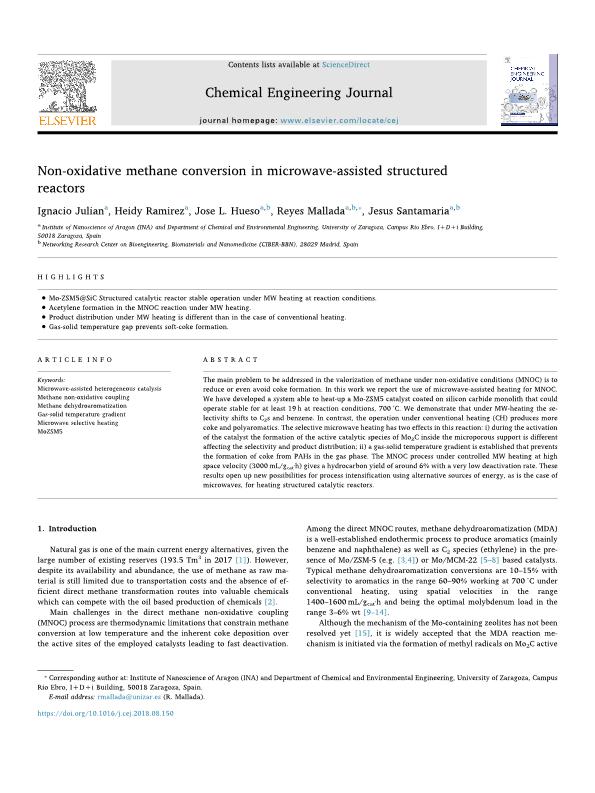 Non-oxidative methane conversion in microwave-assisted structured reactors