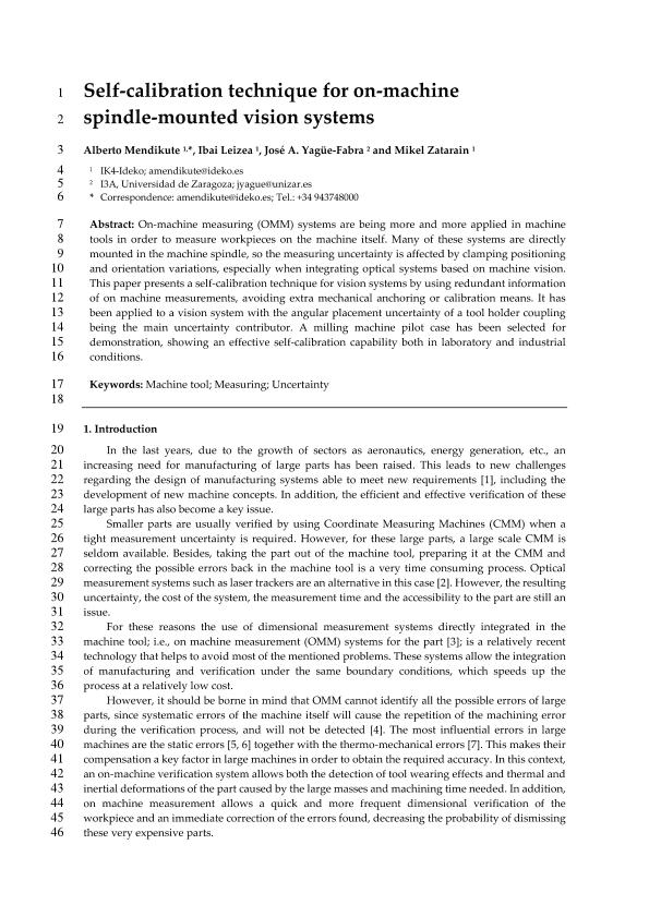 Self-calibration technique for on-machine spindle-mounted vision systems