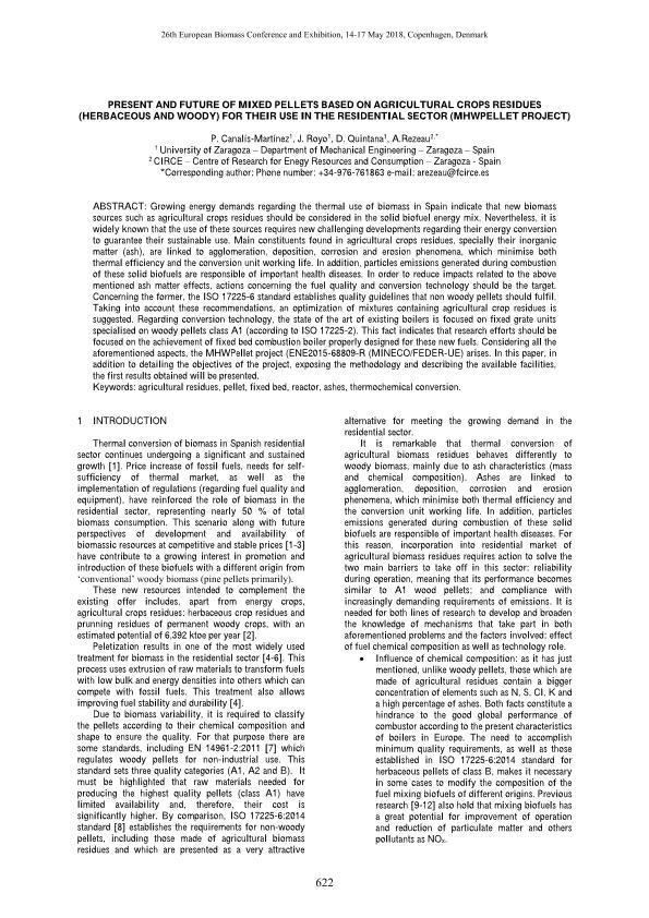 Present and future of mixed pellets based on agricultural crops residues (Herbaceous and woody) for their use in the residential sector (mhwpellet project)