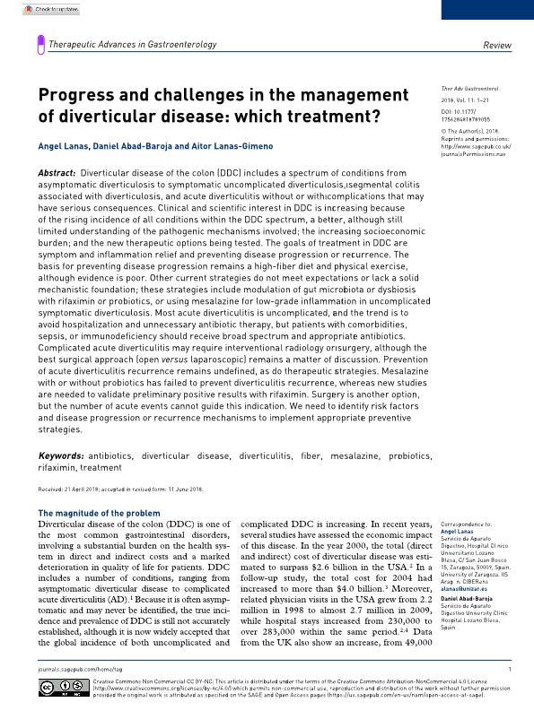 Progress and challenges in the management of diverticular disease: which treatment?