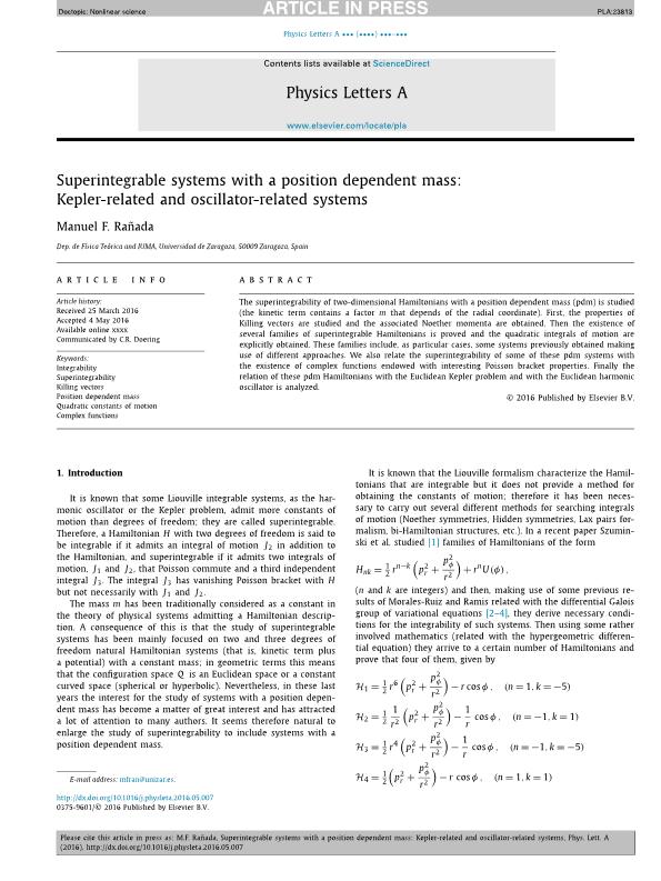 Superintegrable systems with a position dependent mass: Kepler-related and oscillator-related systems