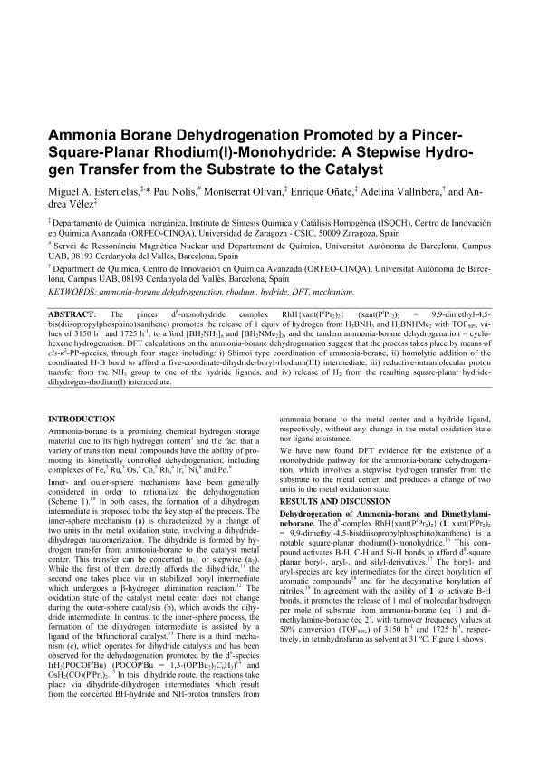 Ammonia Borane Dehydrogenation Promoted by a Pincer-Square-Planar Rhodium(I) Monohydride: A Stepwise Hydrogen Transfer from the Substrate to the Catalyst