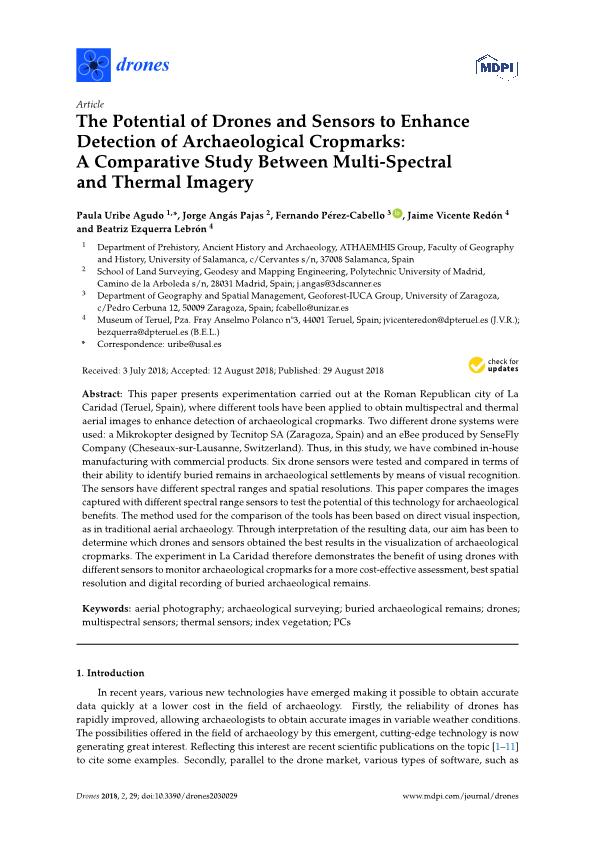 The potential of drones and sensors to enhance detection of archaeological cropmarks: a comparative study between multi-spectral and thermal imagery