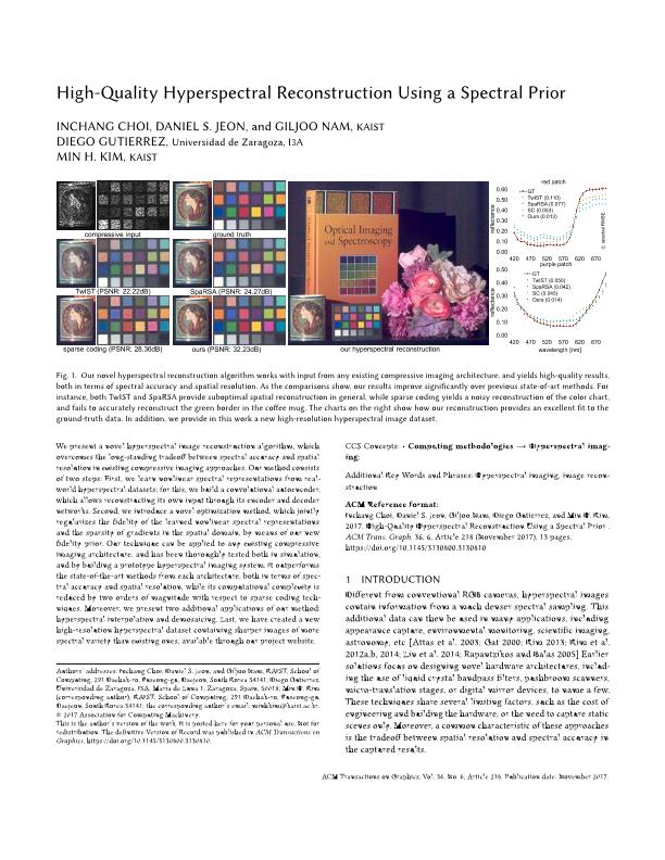 High-quality hyperspectral reconstruction using a spectral prior