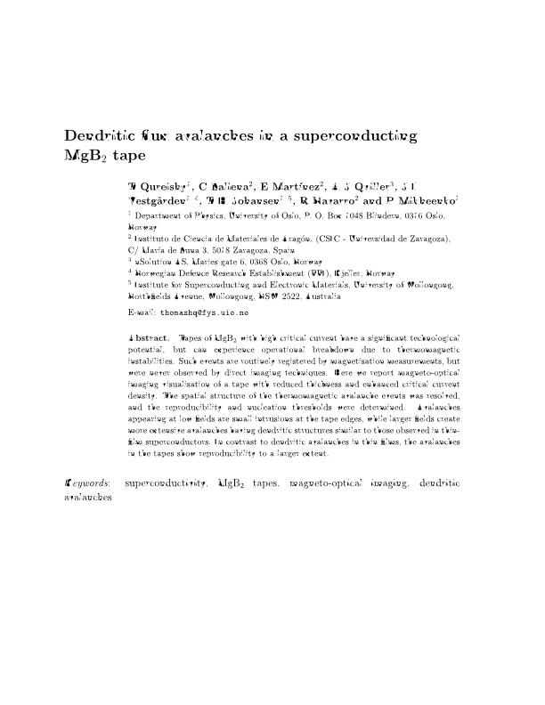 Dendritic flux avalanches in a superconducting MgB2 tape