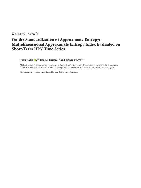 On the standardization of approximate entropy: multidimensional approximate entropy index evaluated on short-term HRV time series