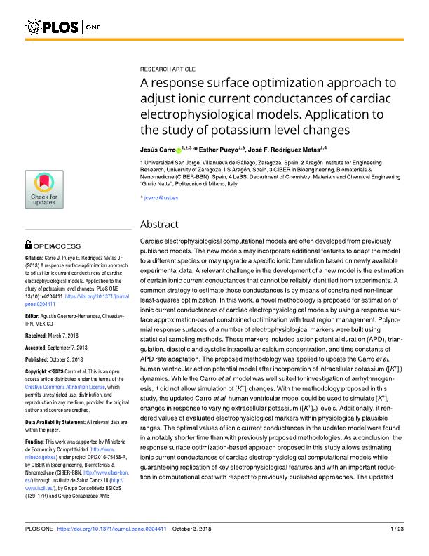 A response surface optimization approach to adjust ionic current conductances of cardiac electrophysiological models. Application to the study of potassium level changes