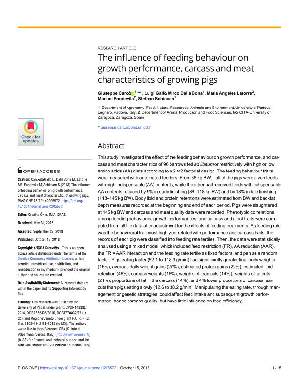 The influence of feeding behaviour on growth performance, carcass and meat characteristics of growing pigs