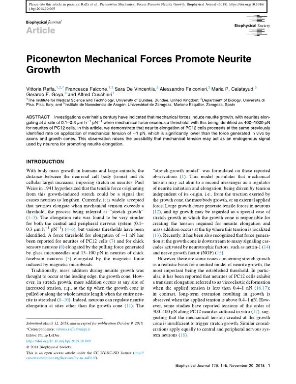 Piconewton Mechanical Forces Promote Neurite Growth