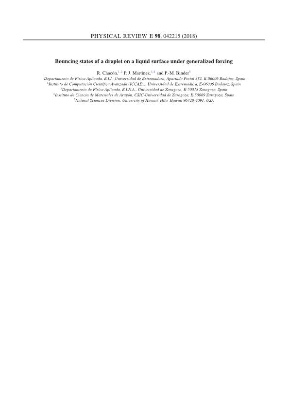 Bouncing states of a droplet on a liquid surface under generalized forcing