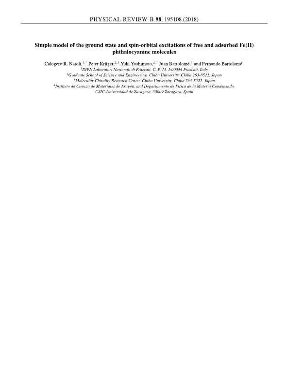 Simple model of the ground state and spin-orbital excitations of free and adsorbed Fe(II) phthalocyanine molecules